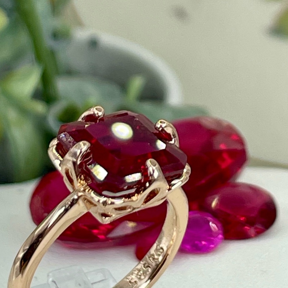 6ct Pigeon Ruby 14k Rolled Rose Gold Electroplated multiple sizes